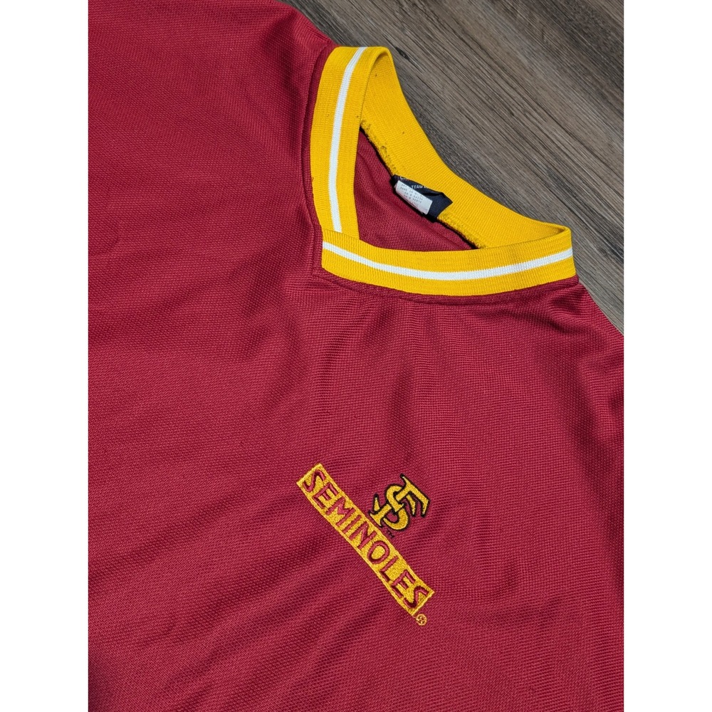 Vintage Champs Sports Florida State Seminoles Embroidered V Neck T Shirt - Picture 3 of 6